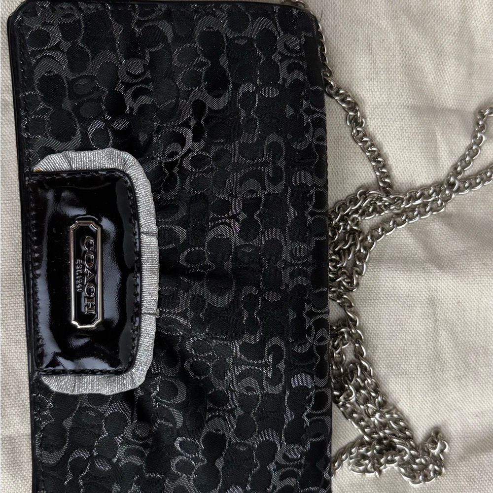 Coach Signature Black and Silver Bag